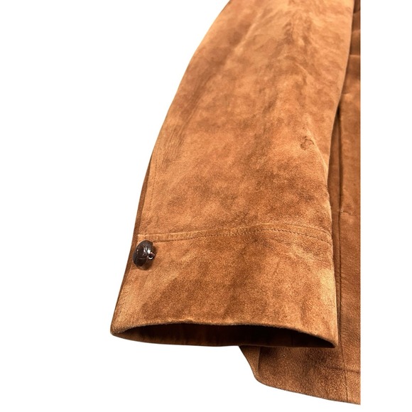 Vintage 50 60s Bambergers Suede Fur-Lined Jacket Coat Western Ranch 38R - Picture 4 of 9